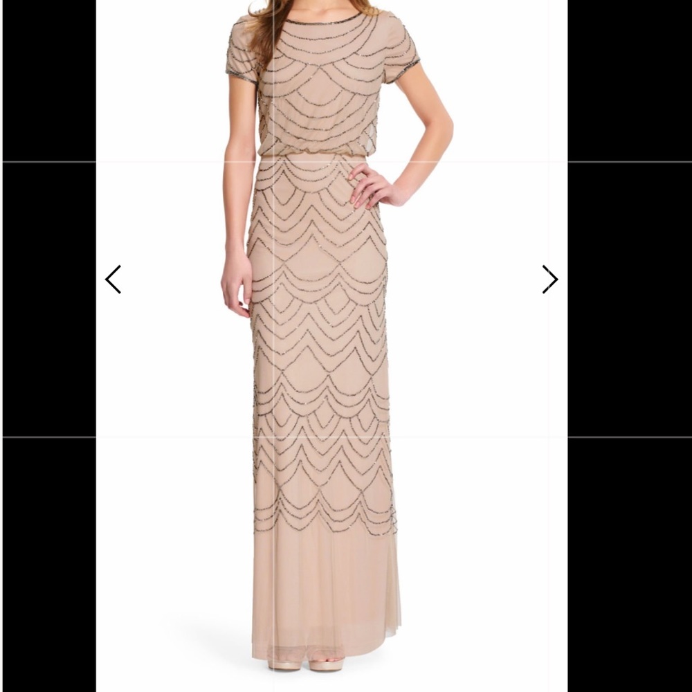 Adrianna Papell Beaded Blouson Gown size 10 - Picture 6 of 8